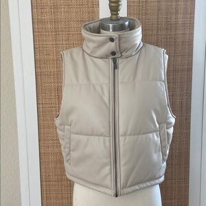Anthropologie beige Faux Leather Vest xxxs/xs